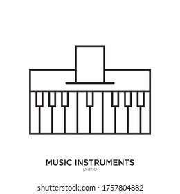 Piano outline. Isolated  on white background.