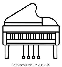 piano outline vector icon on