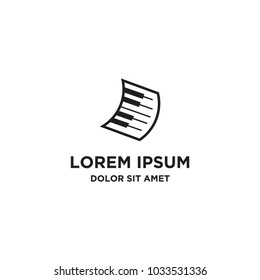 piano paper logo icon vector