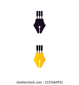 piano pen logo. music shape vector illustration.