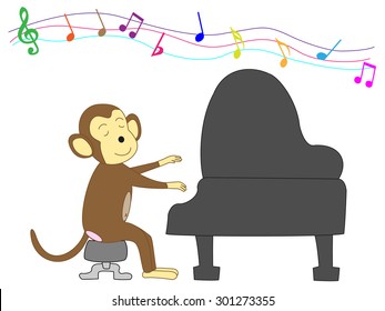 Piano performance of the monkey