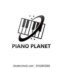 Piano planet logo template design