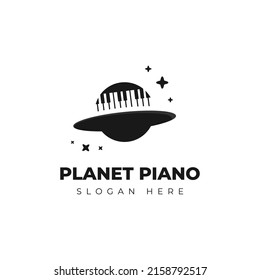Piano planet logo template design