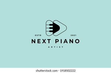 piano play forward logo Vector Design illustration