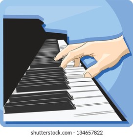 Piano play - vector