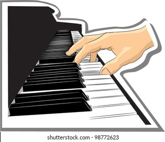 Piano play - vector