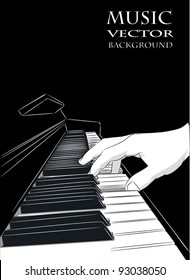 Piano play - vector background