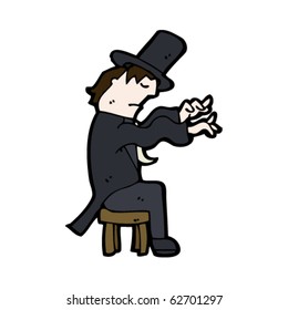 piano player man cartoon