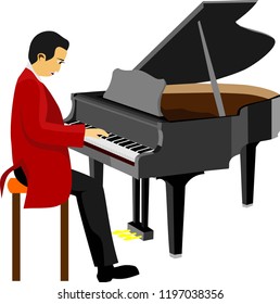 Piano Player Vector Illustration