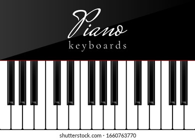 Piano poster, flyer, template, leaflet or invitation design vector illustration of piano keys. Art design of live concert background eps 10