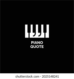 Piano quote dual meaning logo concept