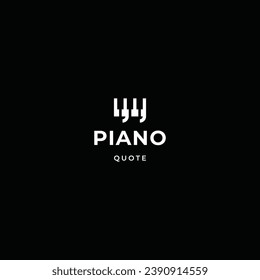 Piano quote logo, music quote logo design modern concept