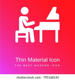 Piano red and pink gradient material white icon minimal design