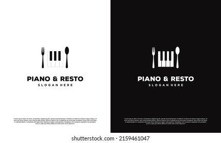 piano resto logo design retro vintage