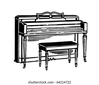 Piano - Retro Clipart Illustration