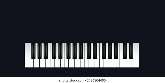 Piano row of black and white keys vector illustration
