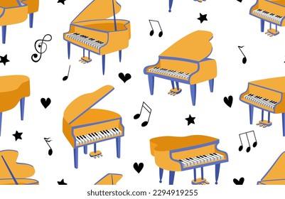 piano seamless pattern. vector illustration