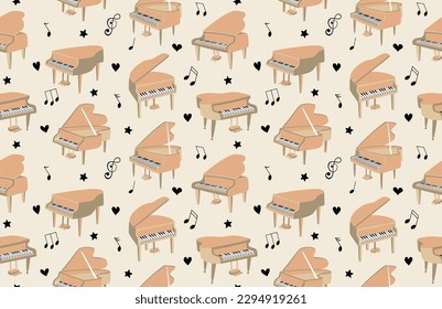 piano seamless pattern. vector illustration