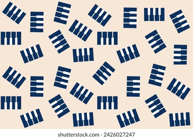 Piano seamless pattern.Keyboard piano drawing music concept repeating texture background.Minimal design for fashion fabrics, textile graphics, prints.Vector illustration.Classical musical instruments.