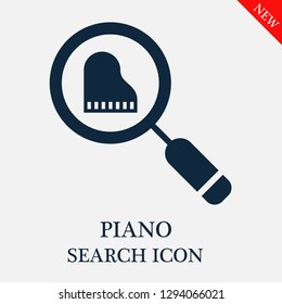 Piano search icon. Editable Piano search icon for web or mobile.