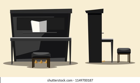 piano set vector illustration 