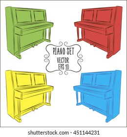 Piano set vector illustration