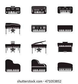 Piano set. Vector illustration. 