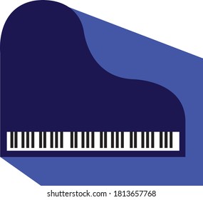 Piano with shadow isolated on white background