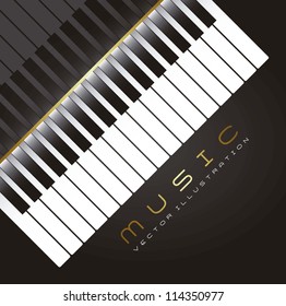 piano with shadow over black background. vector illustration