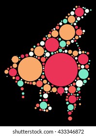 piano shape vector design by color point