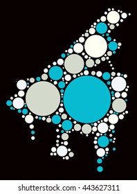 piano shape vector design by color point