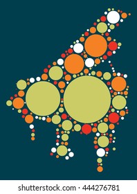 piano shape vector design by color point