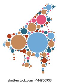 piano shape vector design by color point