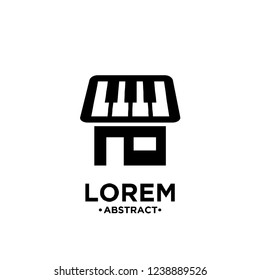 piano shop logo icon designs vector