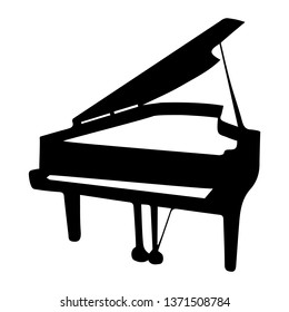 Piano. Silhouette. Musical instrument on white background. Vector eps8