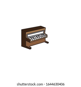 piano simple color vector design icon