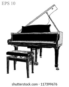 Piano sketch with VECTOR EPS10