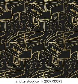 piano sketch vector illustration isolated design element isolated