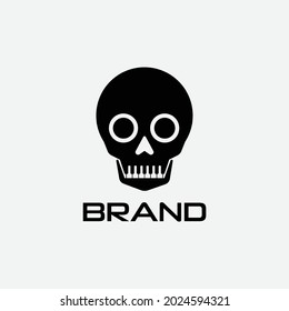 piano skull combination logo design