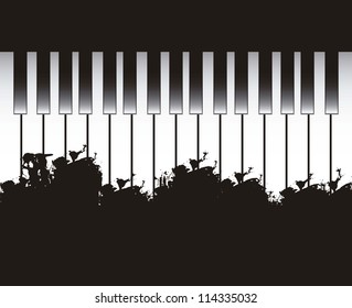 piano with space for copy. vector illustration