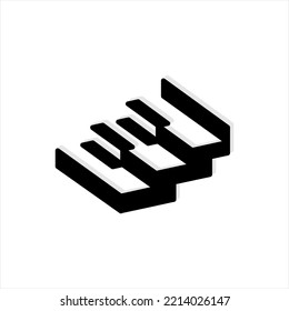 Piano and Stairs logo design concept.