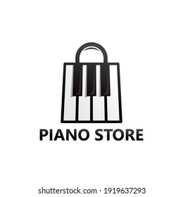 Diseño de plantillas de logotipo de tienda de piano