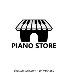 Diseño de plantillas de logotipo de tienda de piano