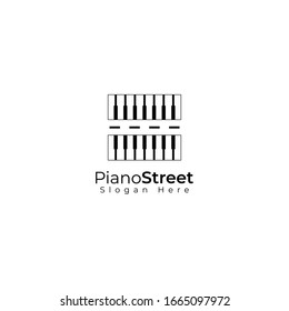 piano street logo design, vector, illustration