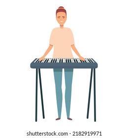 Piano street musician icon cartoon vector. Music people. Concert song