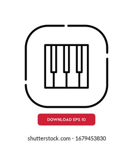Piano symbol, Music class outline vector icon. Modern, simple flat vector illustration for web site or mobile app
