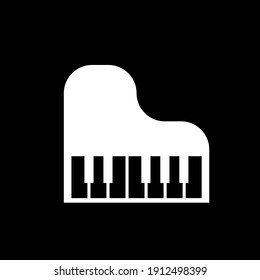 Piano symbols in classic and heart shape forms. Musical instruments icons design.