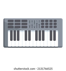 Piano synthesizer icon cartoon vector. Dj music. Electric sampler