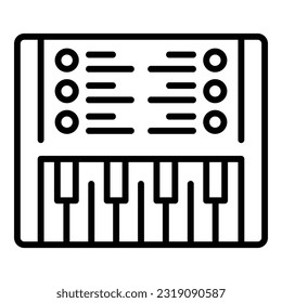 Piano synthesizer icon outline vector. Electronic instrument. Music keyboard