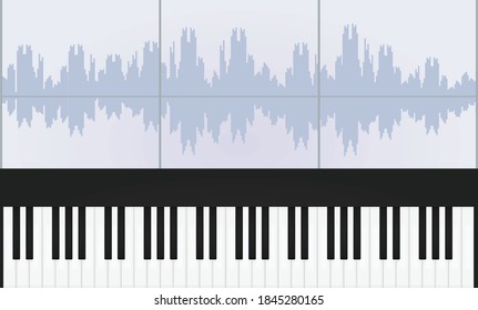 Piano or synthesizer keys. vector